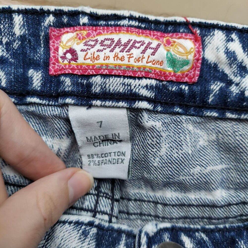 Womens Acid Wash Distressed Skinny Jeans Size 7 By Wishful In Cotton/Spandex Den - Picture 2 of 3